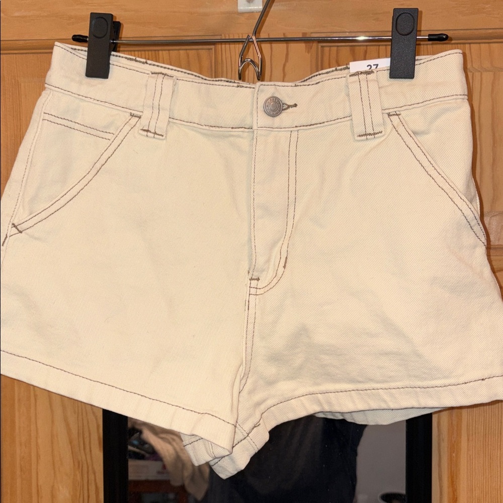 Pacsun Cream High-Rise Carpenter Women’s Shorts Sz 27 NWT